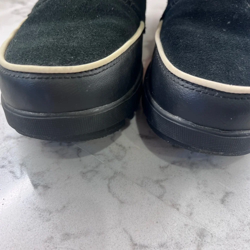 Sorel Explorer II Joan Waterproof Winter Boots Black Suede Faux Fur Womens 10